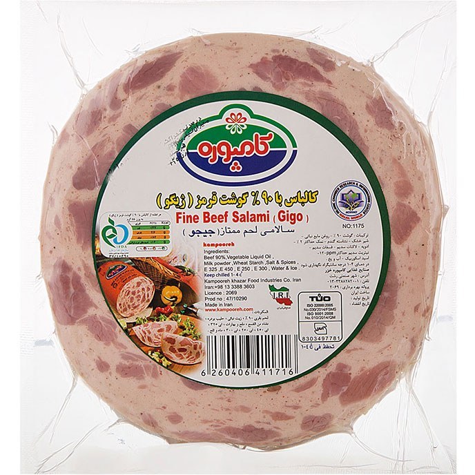 کالباس مخلوط 90% گوشت و مرغ 350 گرمی کامپوره‌خزر